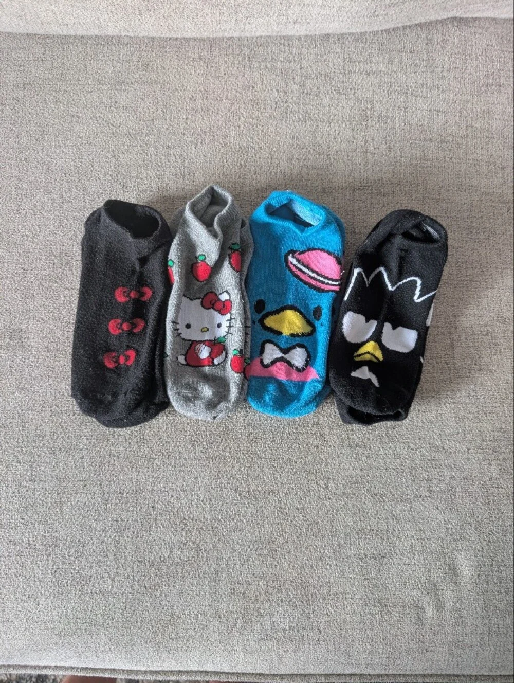 Sanrio Character No-Show Socks Set - Hello Kitty & Friends - Black, Gray, Blue